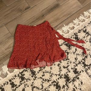 Abercrombie & Fitch Red Ruffle Mini Skirt - XS
